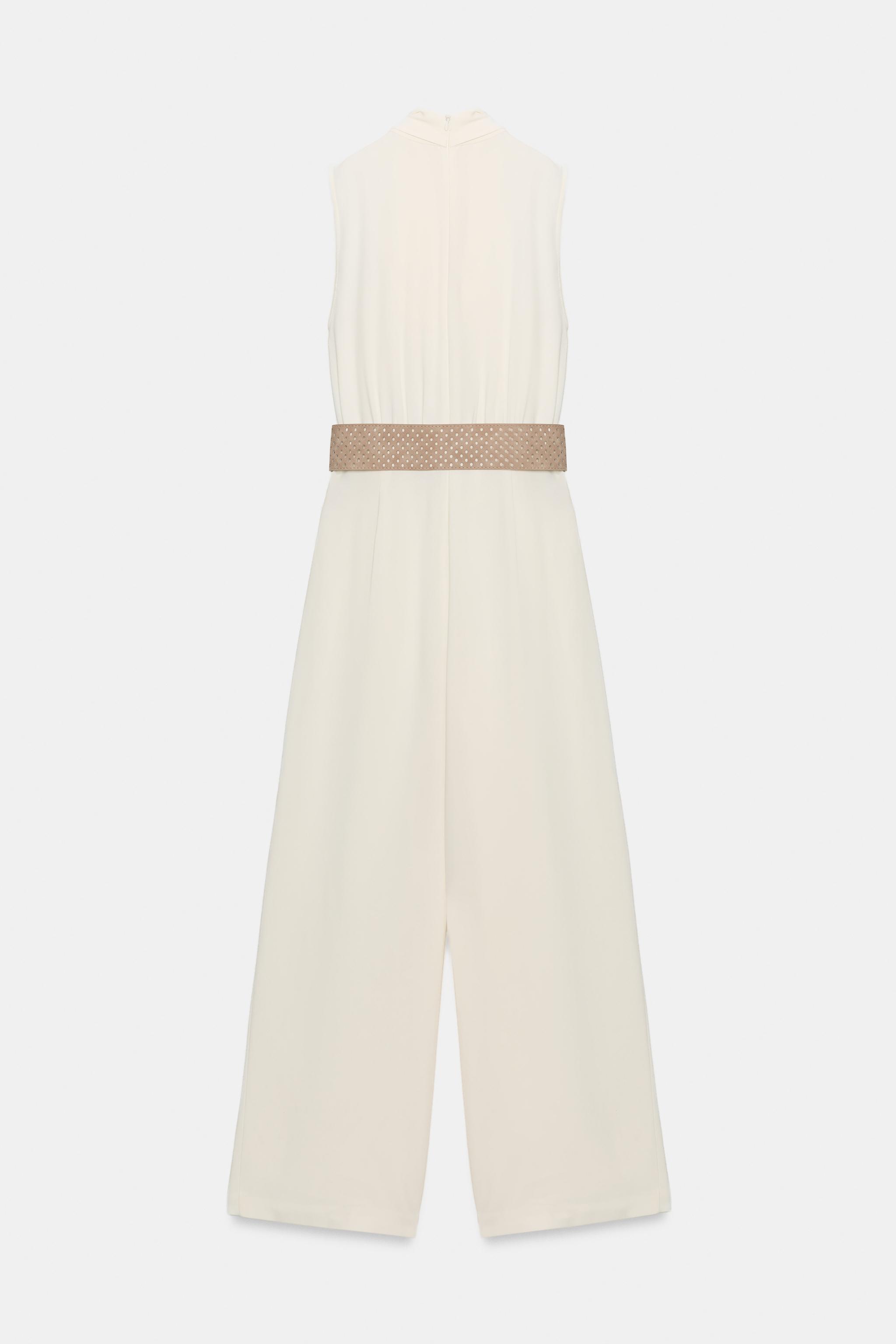 GOLD-TONE HARDWARE BELTED JUMPSUIT